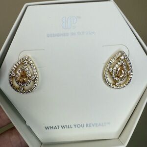 Sparkling Gold and Silver Teardrop Earrings